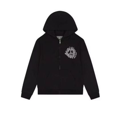 Top Quality Denim Tears Denim University Zip Hoodie Black  01