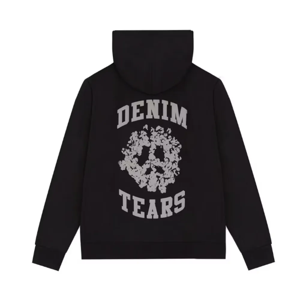 Top Quality Denim Tears Denim University Zip Hoodie Black 