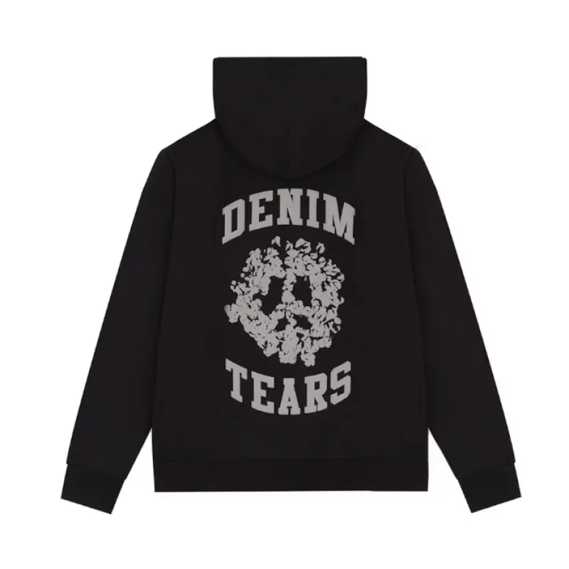 Top Quality Denim Tears Denim University Zip Hoodie Black 