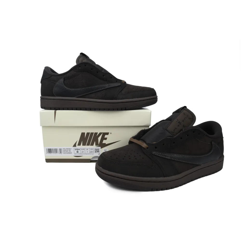 Pkgod Travis Scott x Air Jordan 1 Low OG SP Velvet Brown