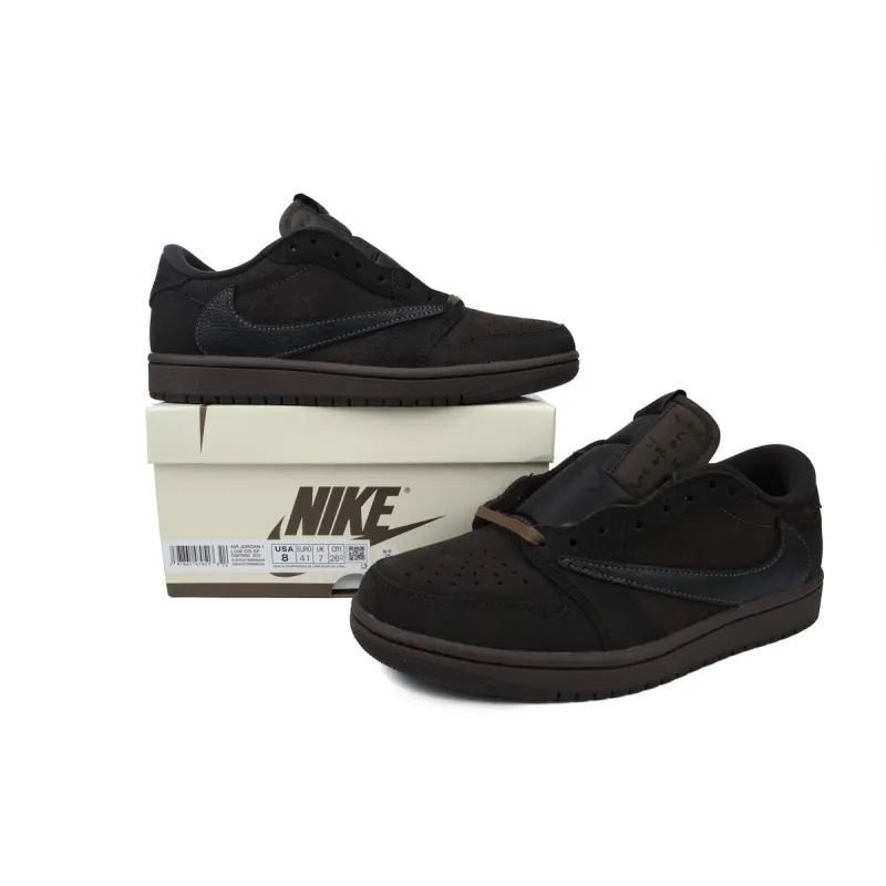 Pkgod Travis Scott x Air Jordan 1 Low OG SP Velvet Brown