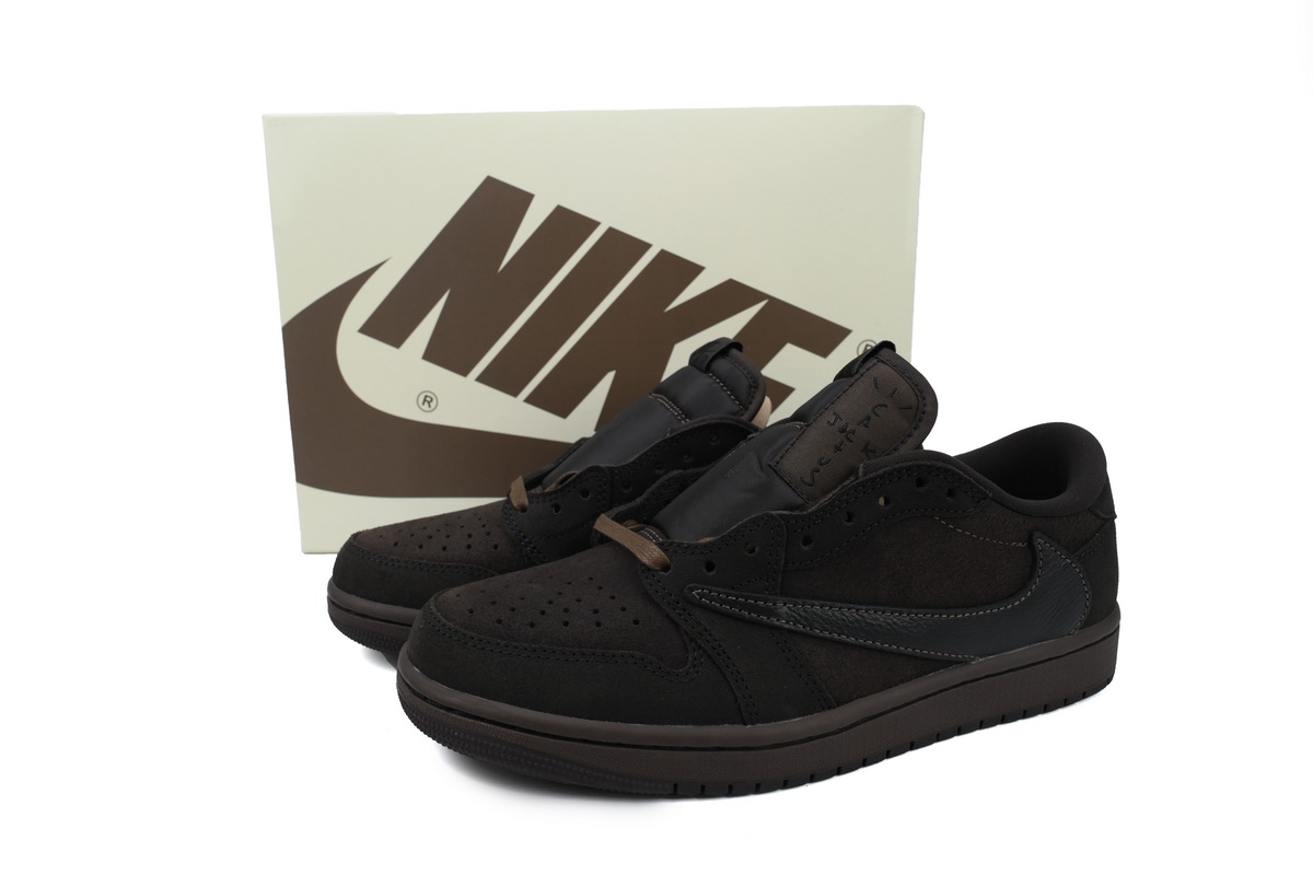 Pkgod Travis Scott x Air Jordan 1 Low OG SP Velvet Brown