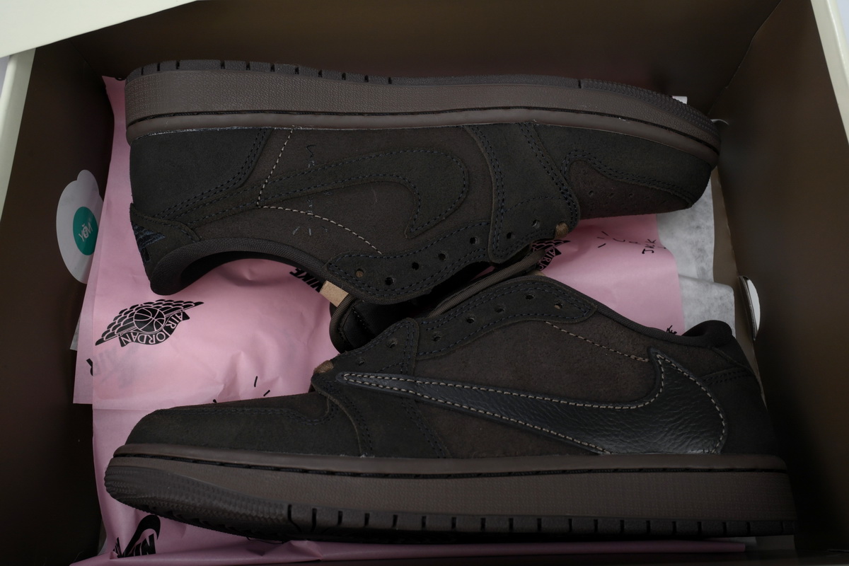 Pkgod Travis Scott x Air Jordan 1 Low OG SP Velvet Brown