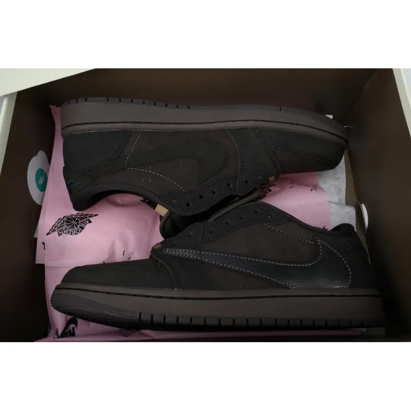 Pkgod Travis Scott x Air Jordan 1 Low OG SP Velvet Brown