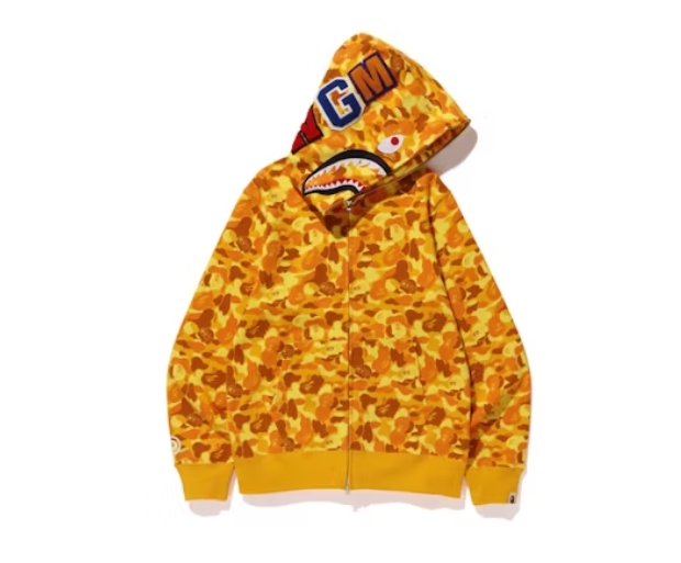 Top Quality BAPE x PUBG Shark Full Zip Hoodie Orange 