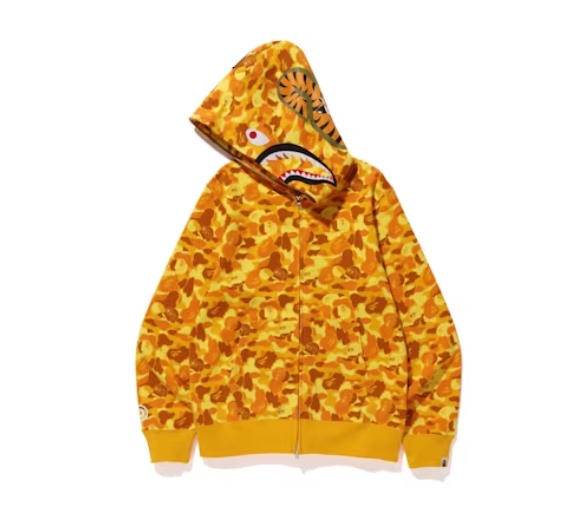 Top Quality BAPE x PUBG Shark Full Zip Hoodie Orange 