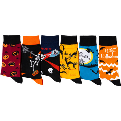Pumpkin bat vampire skull trendy socks 02