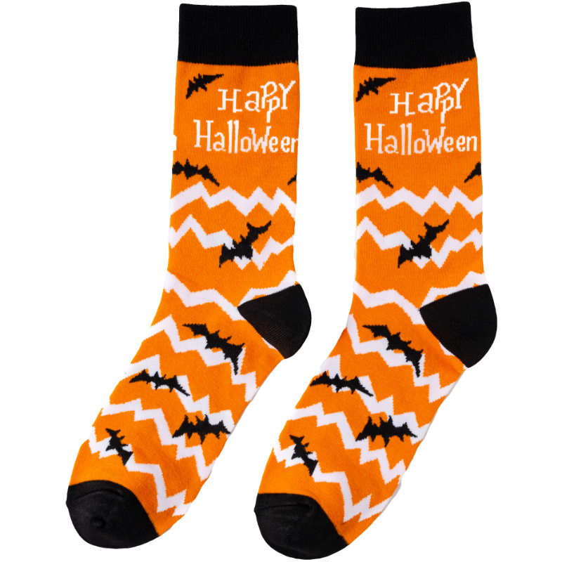 Pumpkin bat vampire skull trendy socks