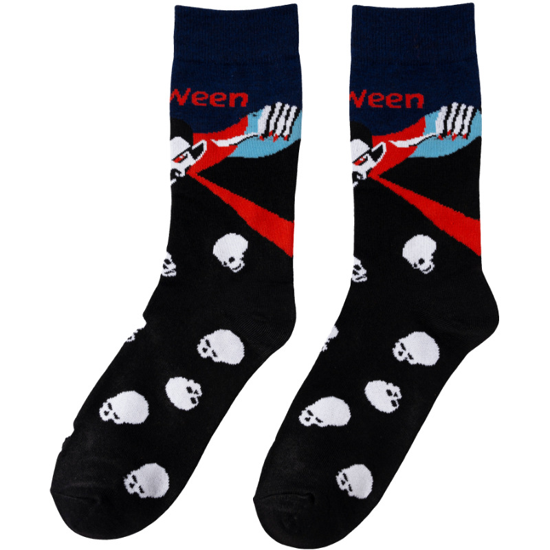 Pumpkin bat vampire skull trendy socks