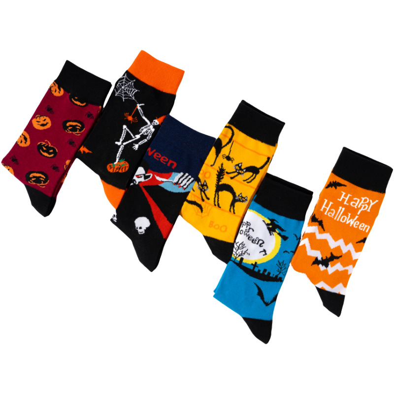 Pumpkin bat vampire skull trendy socks