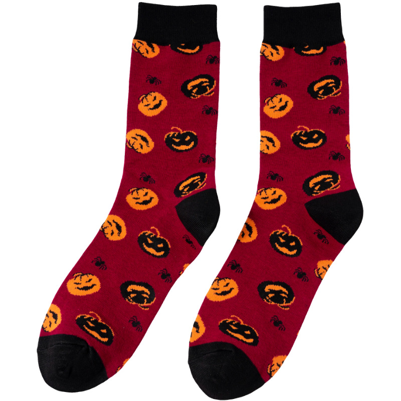 Pumpkin bat vampire skull trendy socks
