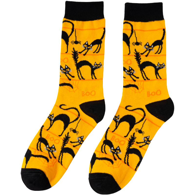 Pumpkin bat vampire skull trendy socks