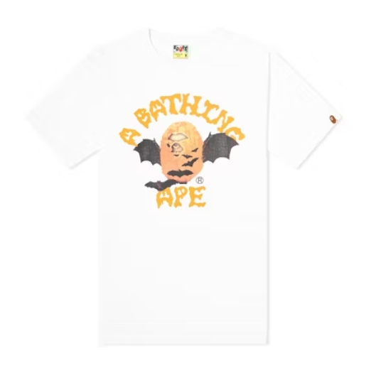     BAPE A Bathing Ape Halloween College Tee White
