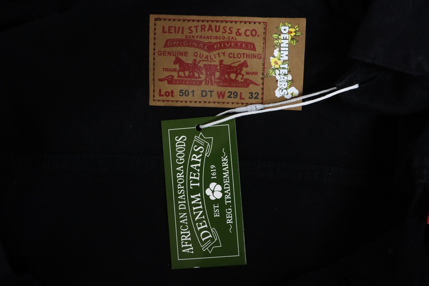 DENIM TEARS Washed Flam Jacket Black 