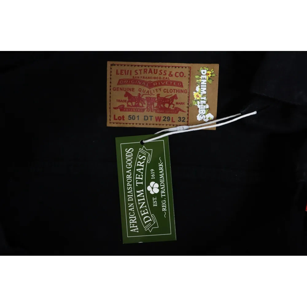 DENIM TEARS Washed Flam Jacket Black 