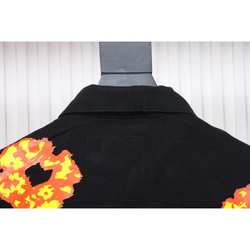DENIM TEARS Washed Flam Jacket Black 