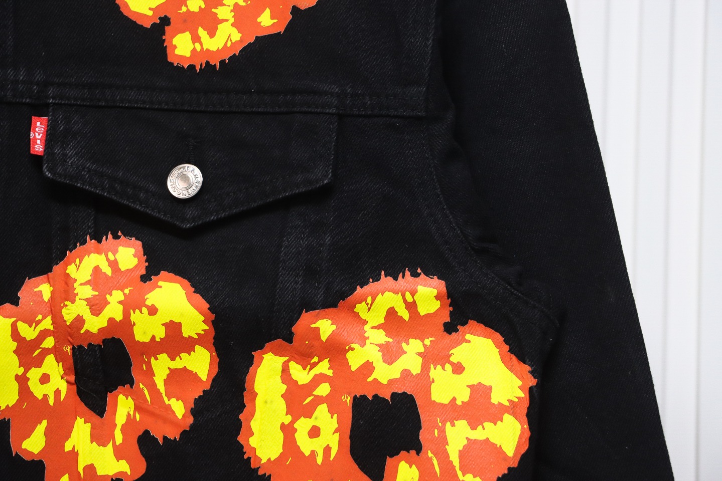 DENIM TEARS Washed Flam Jacket Black 