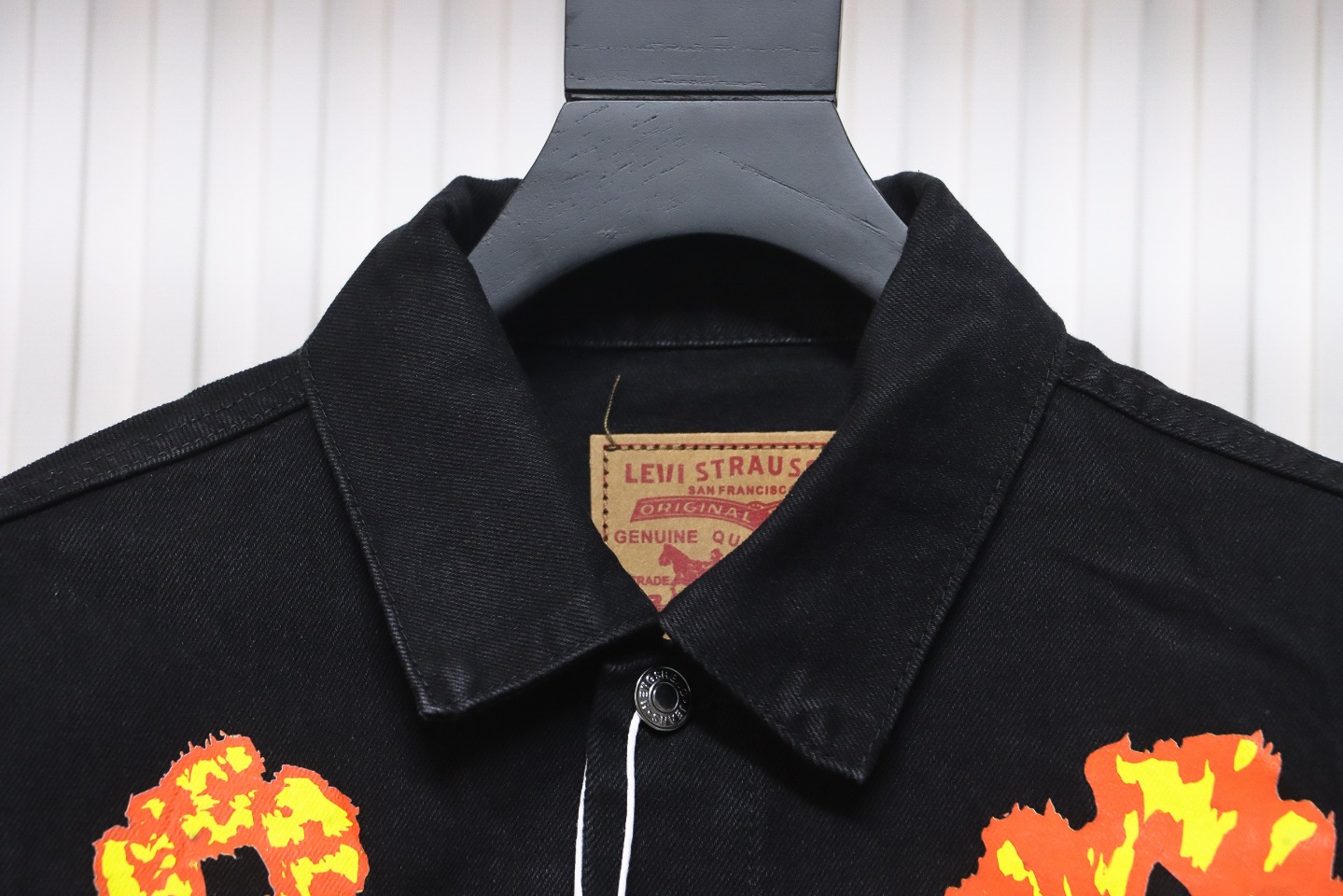 DENIM TEARS Washed Flam Jacket Black 