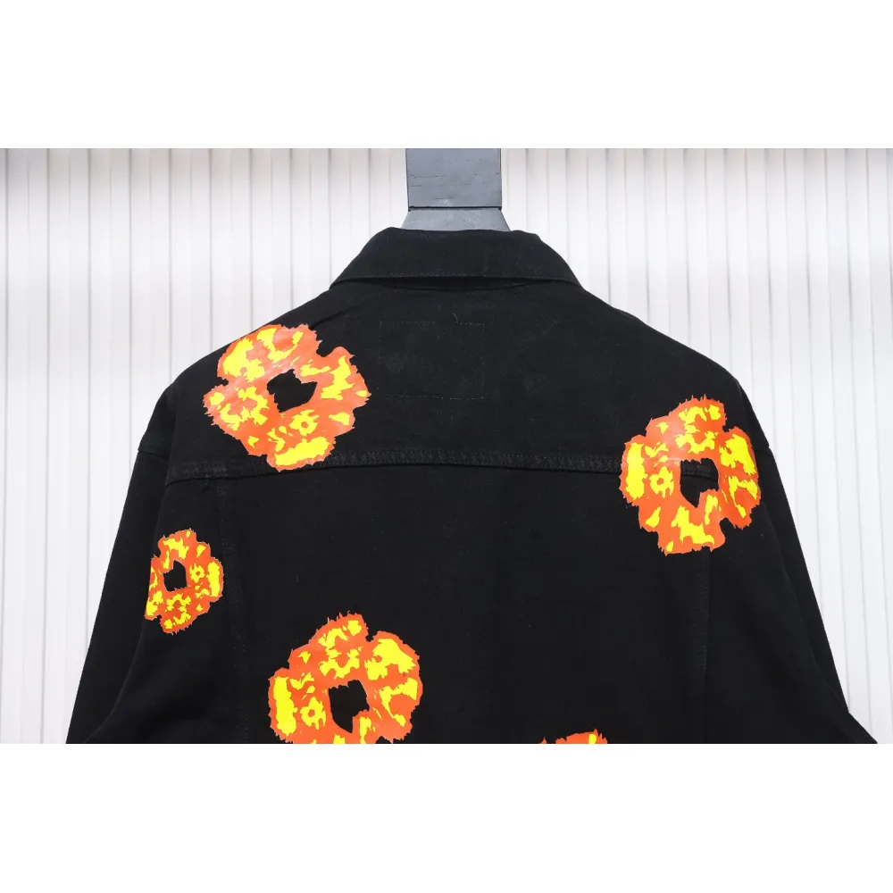 DENIM TEARS Washed Flam Jacket Black 