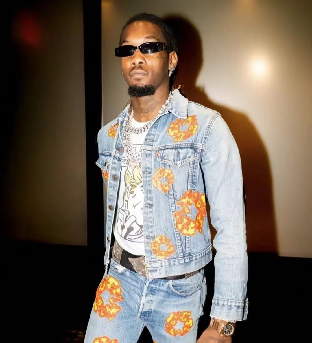   DENIM TEARS Washed Flam Jacket 