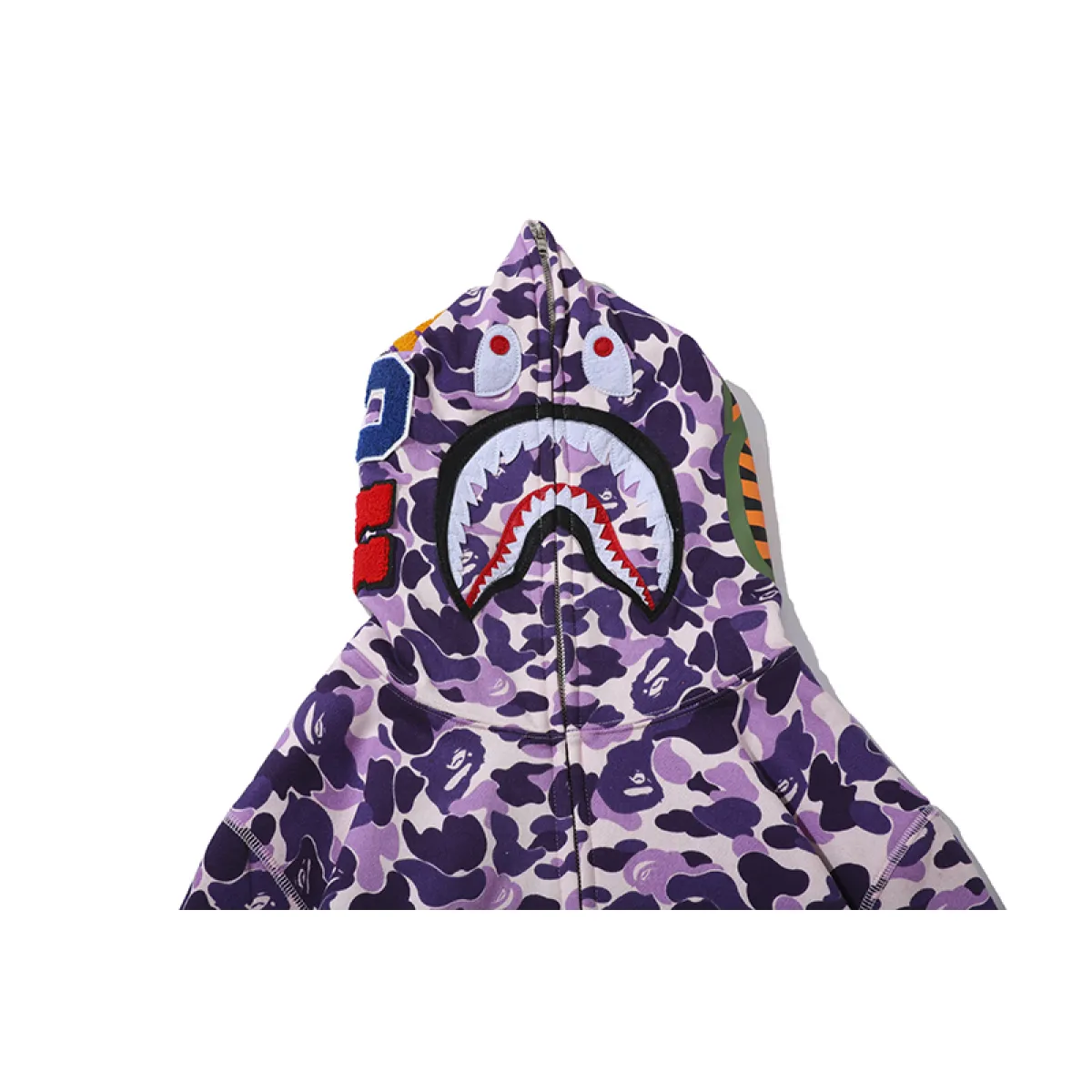 Top Quality Bape ABC Camo Shark Full Zip Hoodie Purple 