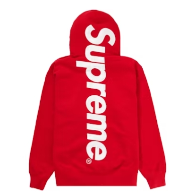 Top Quality Supreme Satin Appliqué Hooded Sweatshirt Red 