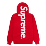 Top Quality Supreme Satin Appliqué Hooded Sweatshirt Red 