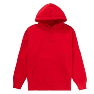 Top Quality Supreme Satin Appliqué Hooded Sweatshirt Red  02