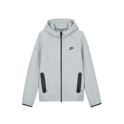 【Hot Sale】Nike Sportswear Tech Fleece Full-Zip Hoodie & Joggers Set Dark Heather Grey  02