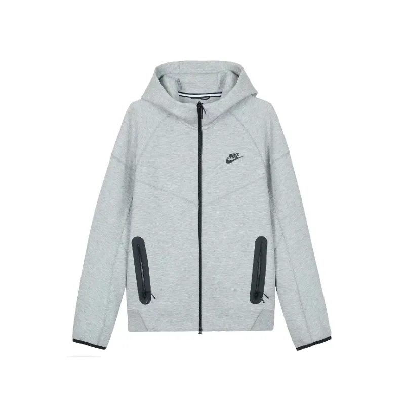 【Hot Sale】Nike Sportswear Tech Fleece Full-Zip Hoodie & Joggers Set Dark Heather Grey 