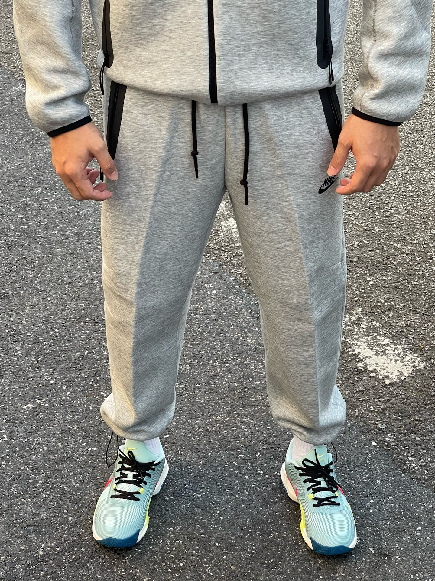 【Hot Sale】Nike Sportswear Tech Fleece Full-Zip Hoodie & Joggers Set Dark Heather Grey 