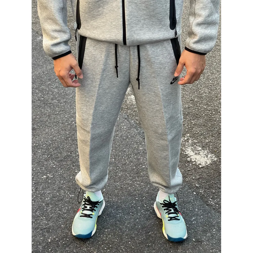 【Hot Sale】Nike Sportswear Tech Fleece Full-Zip Hoodie & Joggers Set Dark Heather Grey 