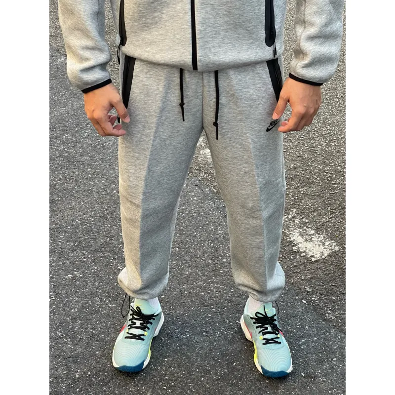 【Hot Sale】Nike Sportswear Tech Fleece Full-Zip Hoodie & Joggers Set Dark Heather Grey 