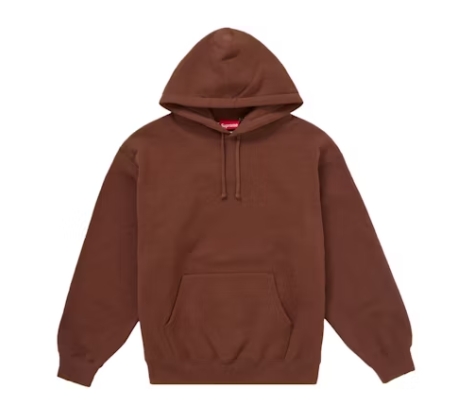 Top Quality Supreme Satin Applique Hooded Sweatshirt Brown 
