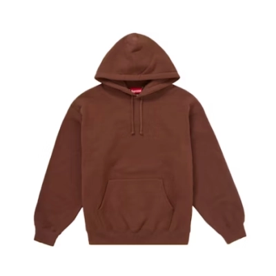 Top Quality Supreme Satin Applique Hooded Sweatshirt Brown  02