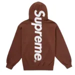 Top Quality Supreme Satin Applique Hooded Sweatshirt Brown 
