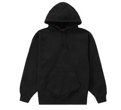 Top Quality Supreme Satin Applique Hooded Sweatshirt  Black 