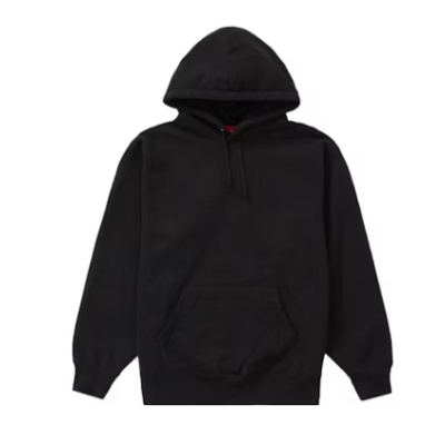 Top Quality Supreme Satin Applique Hooded Sweatshirt  Black  02