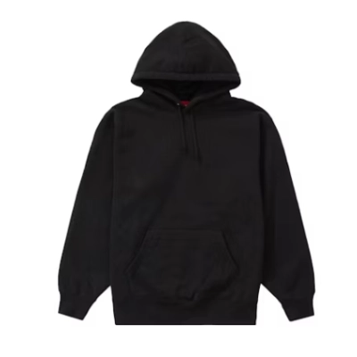 Top Quality Supreme Satin Applique Hooded Sweatshirt  Black  02