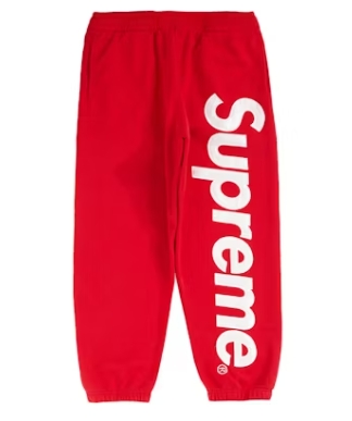 Top Quality Supreme Satin Appliqué Sweatpant Red 