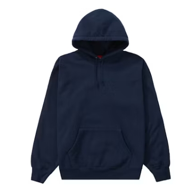Top Quality Supreme Satin Applique Hooded Sweatshirt  Navy 