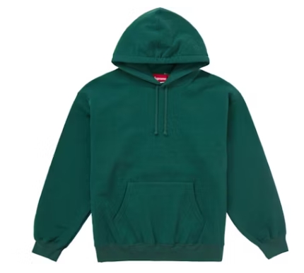 Top Quality Supreme Satin Applique Hooded Sweatshirt Dark Green 