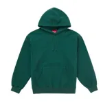 Top Quality Supreme Satin Applique Hooded Sweatshirt Dark Green 