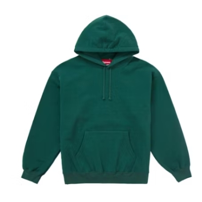 Top Quality Supreme Satin Applique Hooded Sweatshirt Dark Green  02