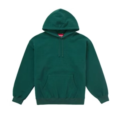 Top Quality Supreme Satin Applique Hooded Sweatshirt Dark Green  02