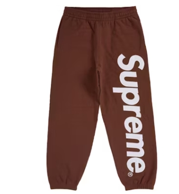 Top Quality Supreme Satin Applique Sweatpant Brown 