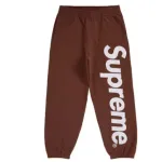 Top Quality Supreme Satin Applique Sweatpant Brown 