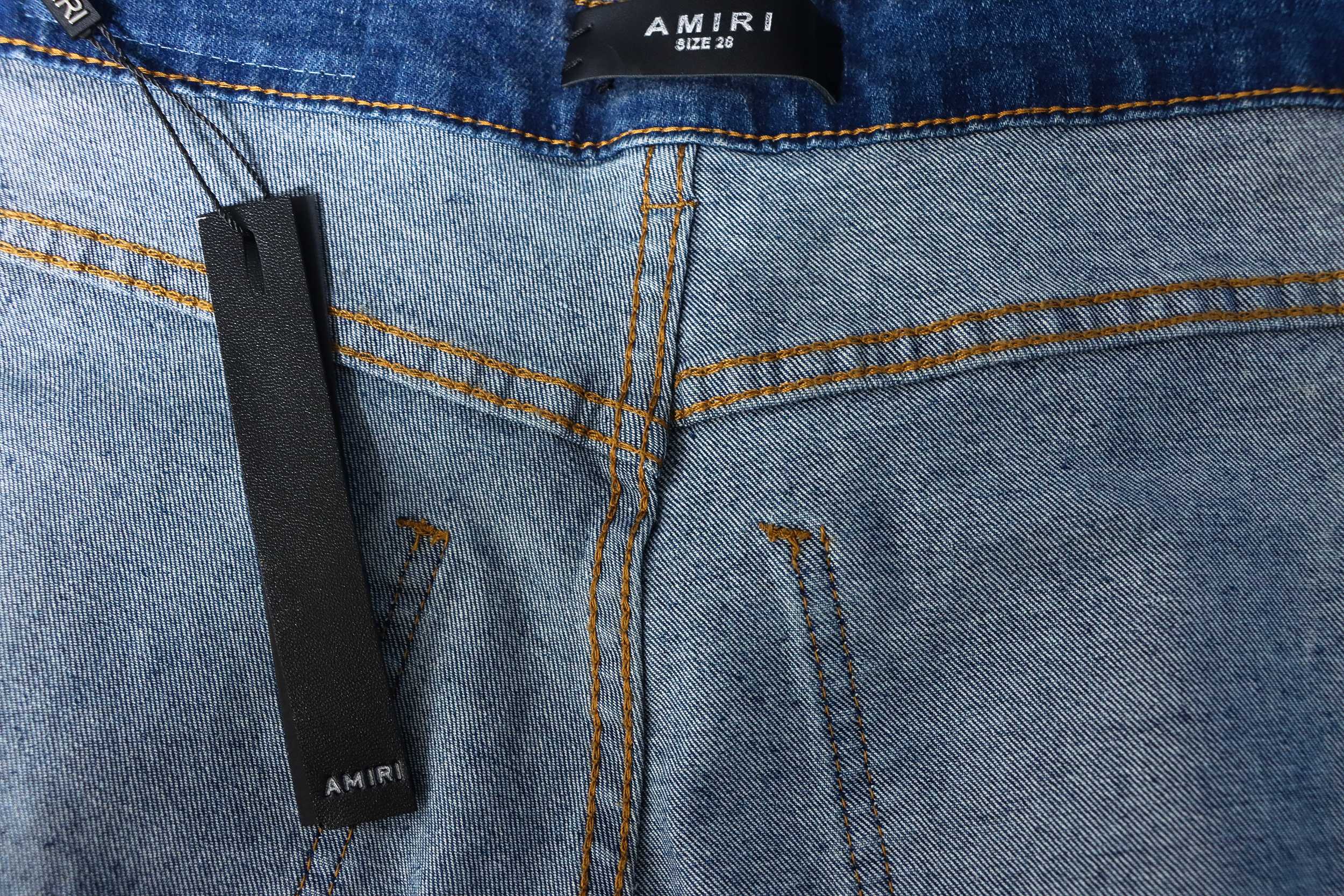 Top Quality AMIRI Inked and rhinestone jeans