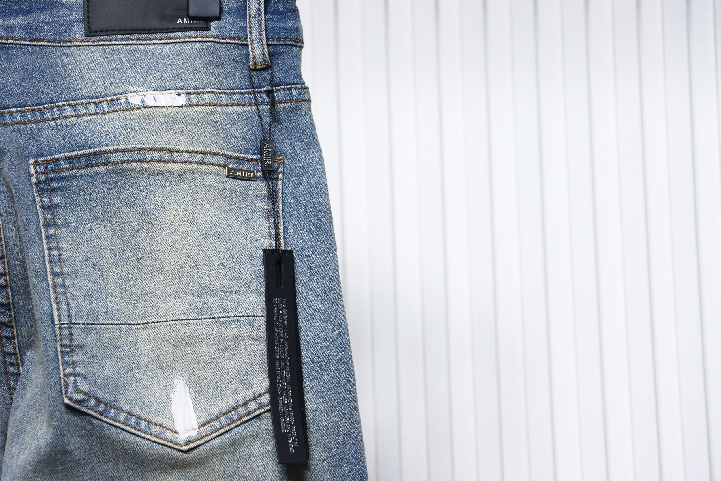 Top Quality AMIRI Inked and rhinestone jeans