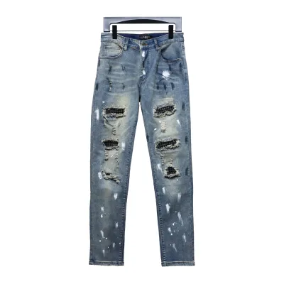 Top Quality AMIRI Inked and rhinestone jeans 01